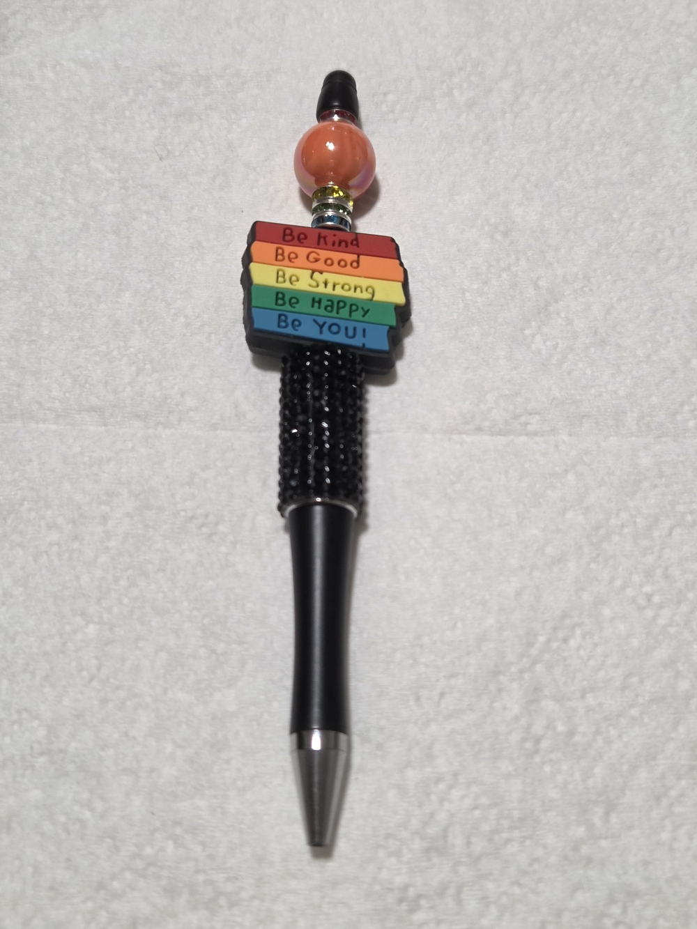 Rainbow Inspirational Beaded Pen - Black Base